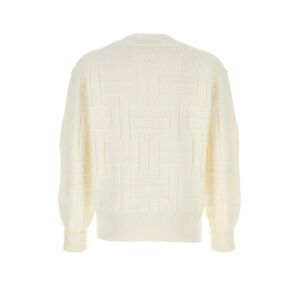 KENZO Men's Intarsia Knit Sweater Men WHITE Sweaters & Cardigans